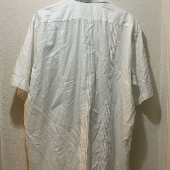 San Cristobal Short Sleeve 4-Pocket Havana Classic Guayabera Small White Casual - Picture 9 of 10